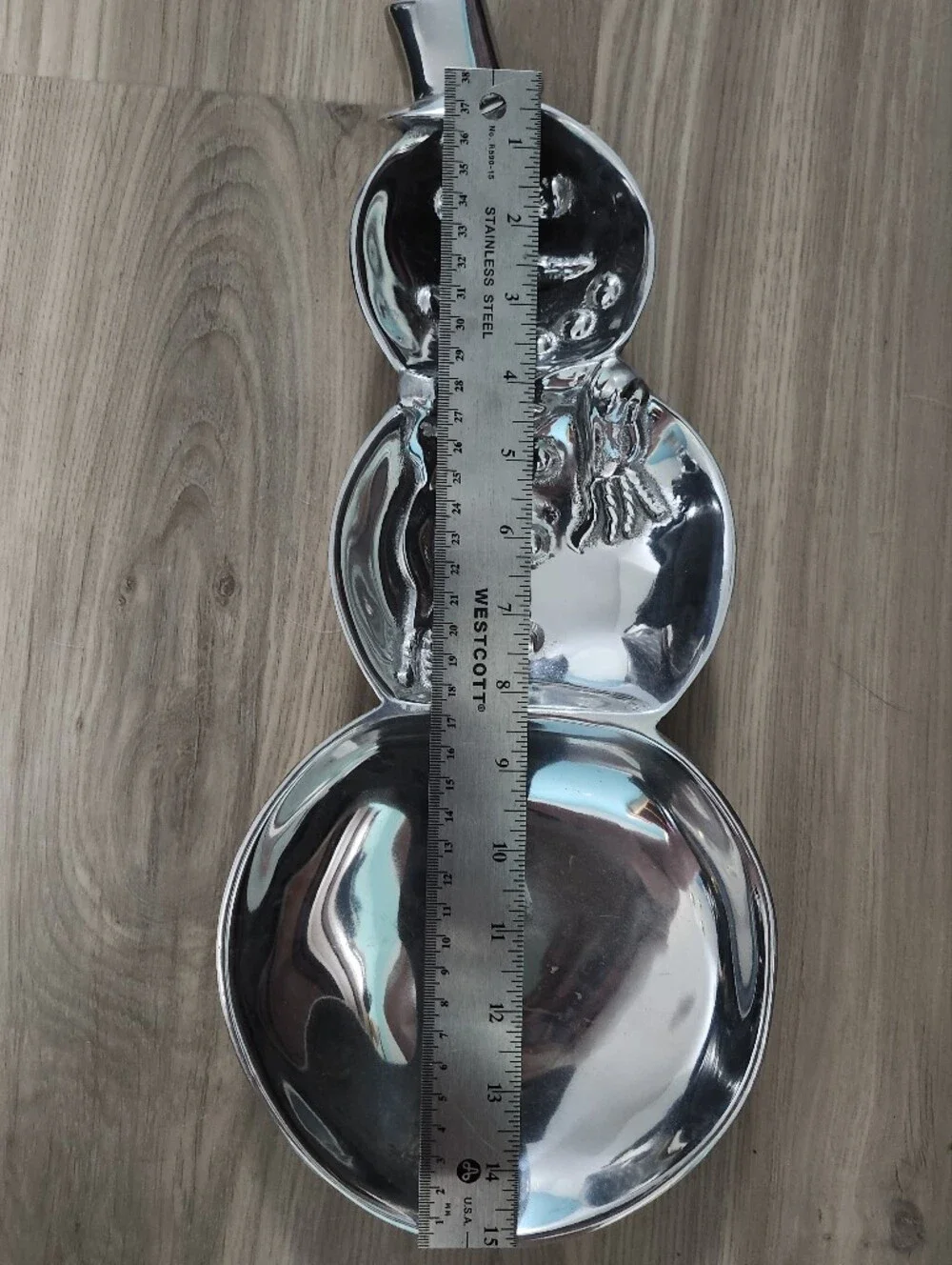 Mariposa Silver Tone Snowman Serving Cast Aluminum Tray